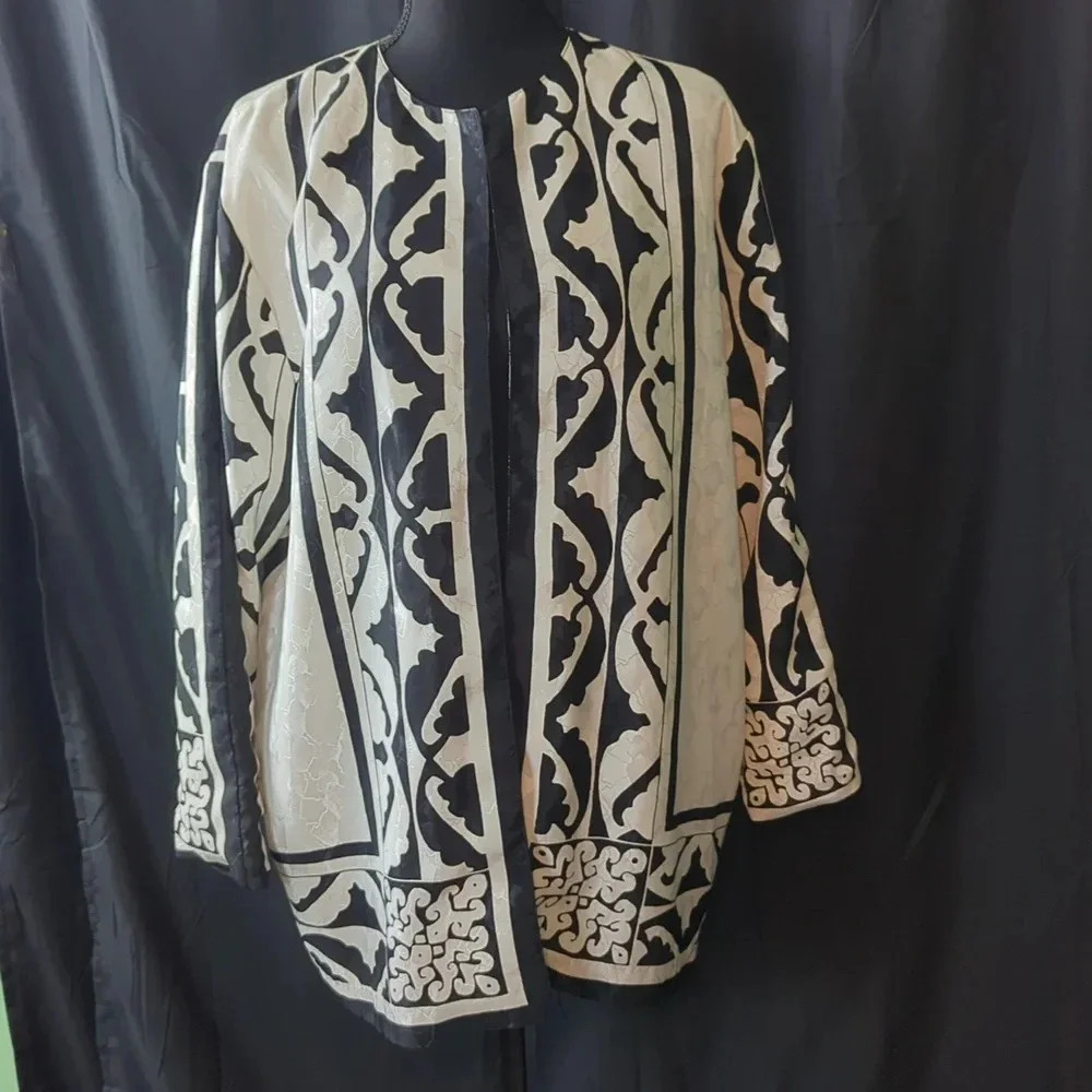 Jordana Vintage 80s Blazer. XL. Y2K, Silk, USA Made, Grannycore,